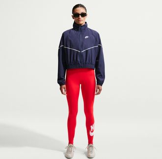 Nike Womens Nike Sportswear Classics High-Waisted Graphic Leggings in Red | DV7791-657