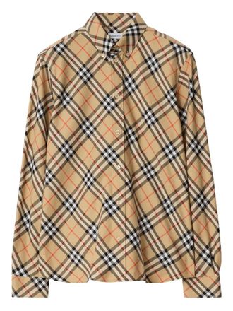 Burberry Camicia Roan In Flanella Di Cotone Check-Uomo