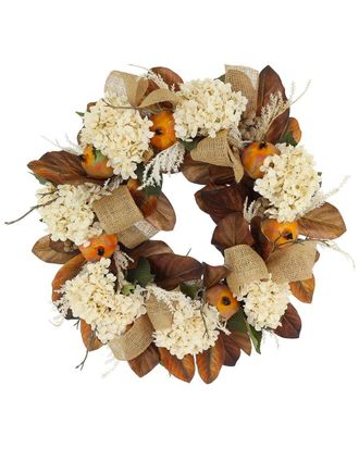 Creative Displays Inc. 23In Fall Wreath With Hydrangeas, Pampas & Pomegranates