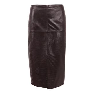 Federica Tosi Rokken, Dames, Bruin, L, Leer, Kokoslederen Midirok