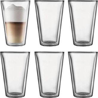 Bodum Canteen Set 6 Verres Double Paroi 0.4 L Transparent