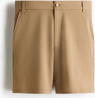 H&M Four-way Stretch Loose Fit Chino Shorts in Beige at Nordstrom, Size 34