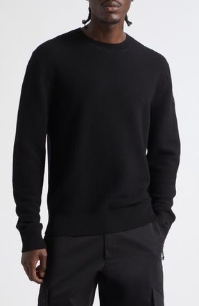 Moncler Cotton Crewneck Sweater in Black at Nordstrom, Size Xx-Large