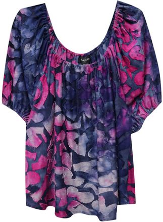 Karen Kane Womens Biby Tie Dye Shirt In Navy-Blue And Berry