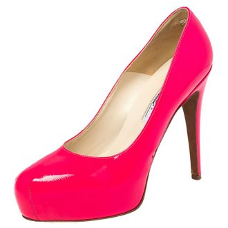 Brian Atwood Pink Patent Leather Platform Pumps