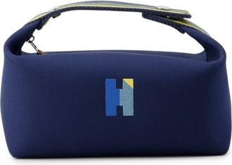 Herm&egrave;s Silver Canvas Pouch (Pre-Owned)