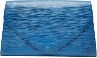 Louis Vuitton Toledo Blue Leather Clutch Bag (Pre-Owned)