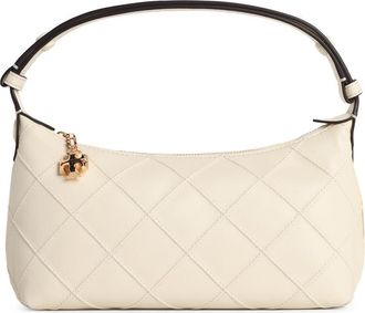 Tory Burch Tory Burch Fleming mini-clutch in licht cr&egrave;me nappaleer