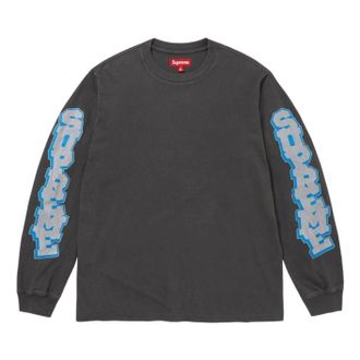 SUPREME SS26 Cracked Sleeve L/S T-Shirt Washed Black SUP-SS26-042-BLK