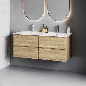 Petits Meubles Mueble lavabo doble encastrado 120cm paneles de melamina y mdf madera