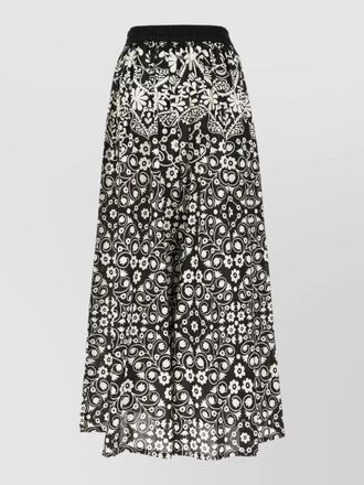 Max Mara high waisted floral sheer pleated skirt