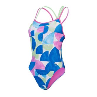 Speedo Digitaal bedrukt badpak voor dames (Blauw/roze)