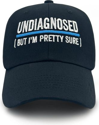 Generic Undiagnosed, But Im Pretty Sure Baseball Cap Baseball Hats AllBlack Hiking hat Gifts for Son Cycling CapFunny Embroidered hat, Black, One size