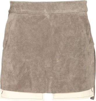 Rick Owens Rokken, Dames, Groen, XS, Leer, Taglianebbia Leren Minirok