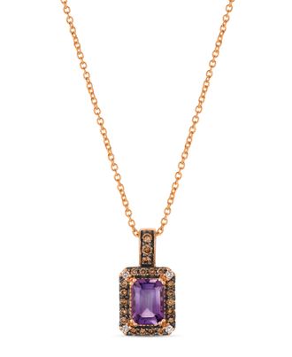 Le Vian Pendant Grape Amethyst, Chocolate Diamonds Nude Diamonds set in 14K Strawberry Gold P1705AM/C2
