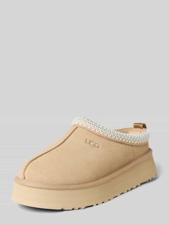 UGG Hausschuhe mit Label-Detail Modell Tazz in Sand, Gr&ouml;&szlig;e 41