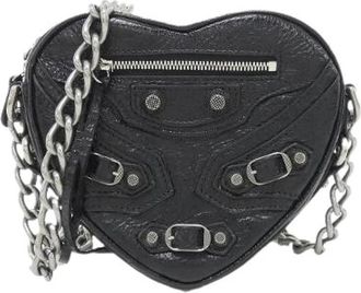 Balenciaga Pre-owned Le Cagole Heart Mini Lamsleren Schoudertas - Dames - Vintage Schoudertas - Zwart - ONE Size - Leer - Vintage