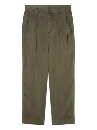Closed Ruthy pleated trousers - women - Viscose/Cupro - 27 - Green