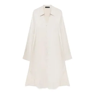 Fiorella Rubino Kleedjes, Dames, Beige, 4Xl, Satijn, Shirt Kleedjes