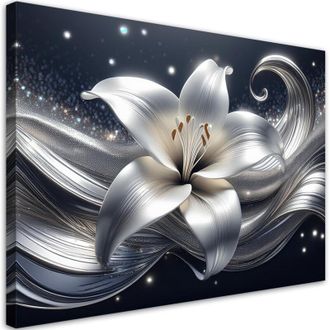 Artgeist Quadro su tela, Fiore dargento naturale - 90x60