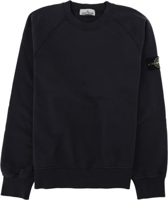 Stone Island Patch Logo Crewneck Cotton Sweatshirt