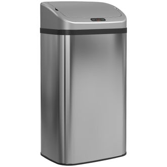 HOMCOM Cubo de basura 33x25x69 cm plata