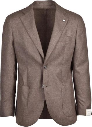 L.B.M. 1911 Silk-Wool Blazer Featuring Rounded Design And Unlined Interior