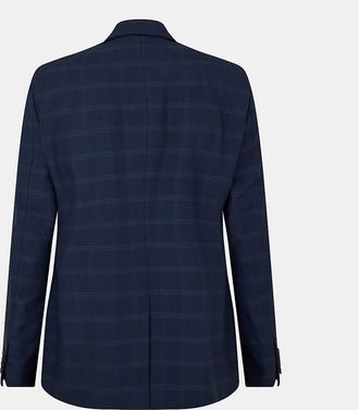 Ted Baker Mens Rust Plaid Flap Pocket Suit Jacket - Navy - Size: 38 48