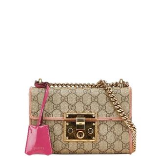 Gucci Pre-owned Cross Body Bags, female, Beige, Size: ONE SIZE Pre-owned GG Supreme Leather Shoulder Bag