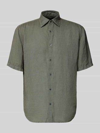 Boss Orange by Hugo Boss BOSS Orange Regular Fit Freizeithemd aus reinem Leinen Modell RASH in Oliv, Gr&ouml;&szlig;e XXXL