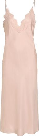 R&oacute;he Lace-trim Silk Midi Slip Dress - Rose - 38 (UK10 / S)