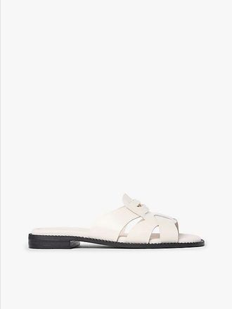Tommy Hilfiger Leather Crest Square Toe Sandals