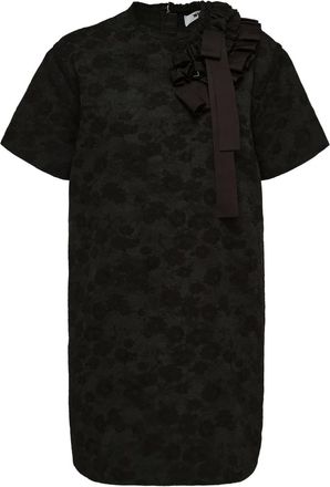 Msgm Abito corto a fiori con ruches - Nero