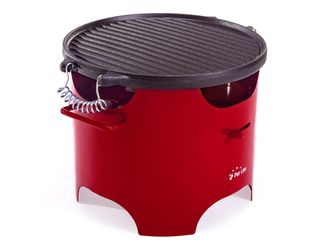 Purline Barbacoa de etanol 0.5L en acero rojo y plancha redonda de hierro
