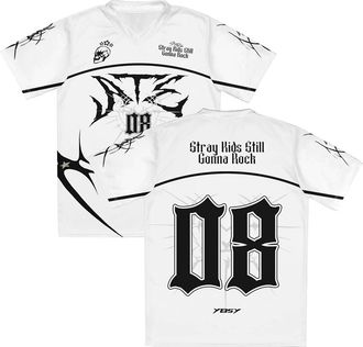 Generic SKZ Dominate World Tour 2025 Jersey - SKZ Football Jersey Trendy Tee - Unisex Harajuku Style Top (White,XS)