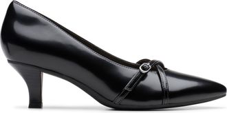 Clarks Womens Kepley Star, Black Leather, 6.5 Wide