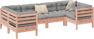 vidaXL Vidaxl - Set De Sof&aacute;s Jard&iacute;n 6 Pzas Con Cojines Madera Abeto Douglas