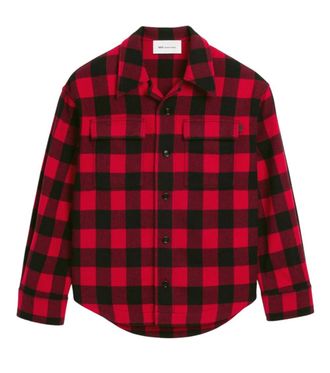 Ami Red Relaxed Check Shirt