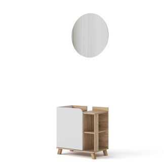 Vicco Conjunto De Muebles De Ba&ntilde;o Karen, Sonoma/blanco, 2 Piezas