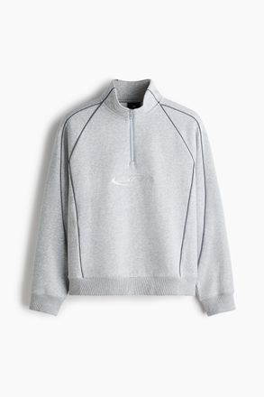 H&M Sweatshirt mit Zipper in Loose Fit - Graumeliert/Akito