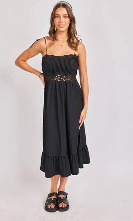Sadie & Sage Night Bloom Midi Dress In Black