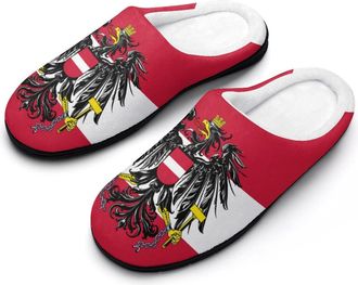 Generic Emblem of Austria Austrian Flag Slippers Men Winter Warm Cotton Anti-Slip Indoor Slip-Ons House Shoes