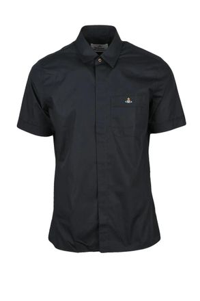 Vivienne Westwood Short-Sleeved Cotton Shirt with Concealed Placket
