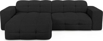 Sia Home Sof&aacute; cama izquierdo 5 plazas boucl&eacute; antracita oscuro 230 cm