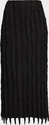 Zankov Merino Wool/Silk Pleated Maxi Skirt