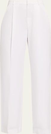 Vince Camille Mid-Rise Cotton-Blend Trousers