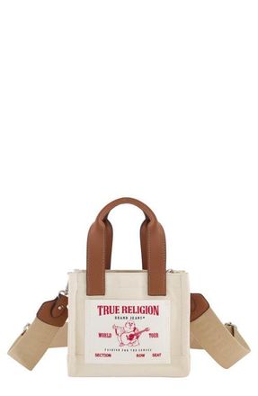 True Religion Canvas Mini Tote Bag in Natural at Nordstrom