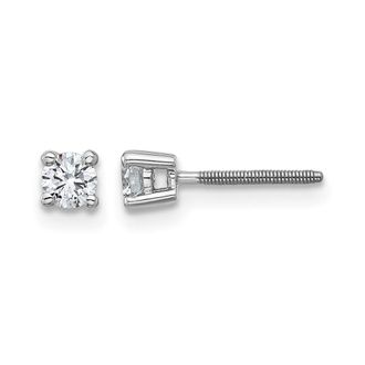 Diamond2Deal 14k Yellow Gold 1/4 ct Round Lab Grown Diamond Stud Earrings Screw Back VS Clarity, G-H Color