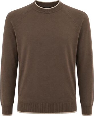 Eleventy Trui met ronde hals - Heren - Ronde hals truien - Bruin - L - Truien & Vesten