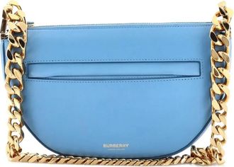 Burberry Olympia Zip Chain Leather Mini shoulder bag - Blauw